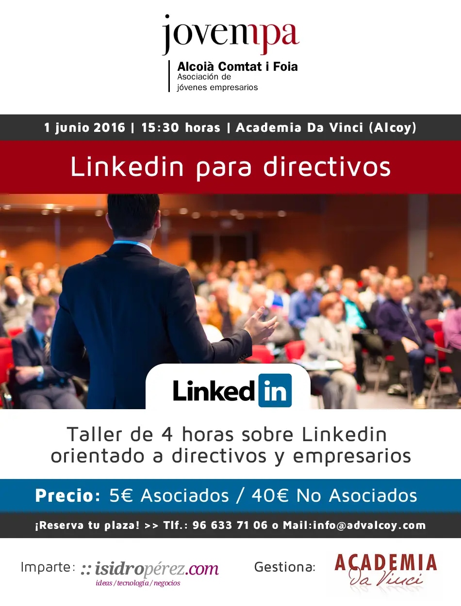 LInkedin para directivos. Formación en Jovempa Alcoià, asociación de Jóvenes Empresarios de la Provincia de Alicante