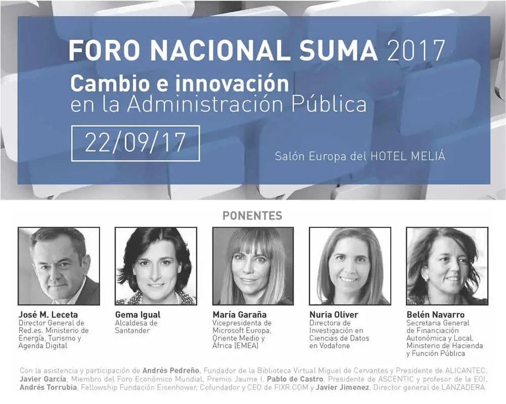 Foro Nacional Suma 2017 – Cambio e innovación en la Administración Pública